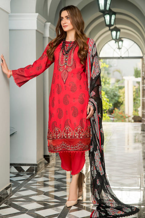 Ready to Wear 3 Pcs Lawn Embroidered Dress by Aabpara 04