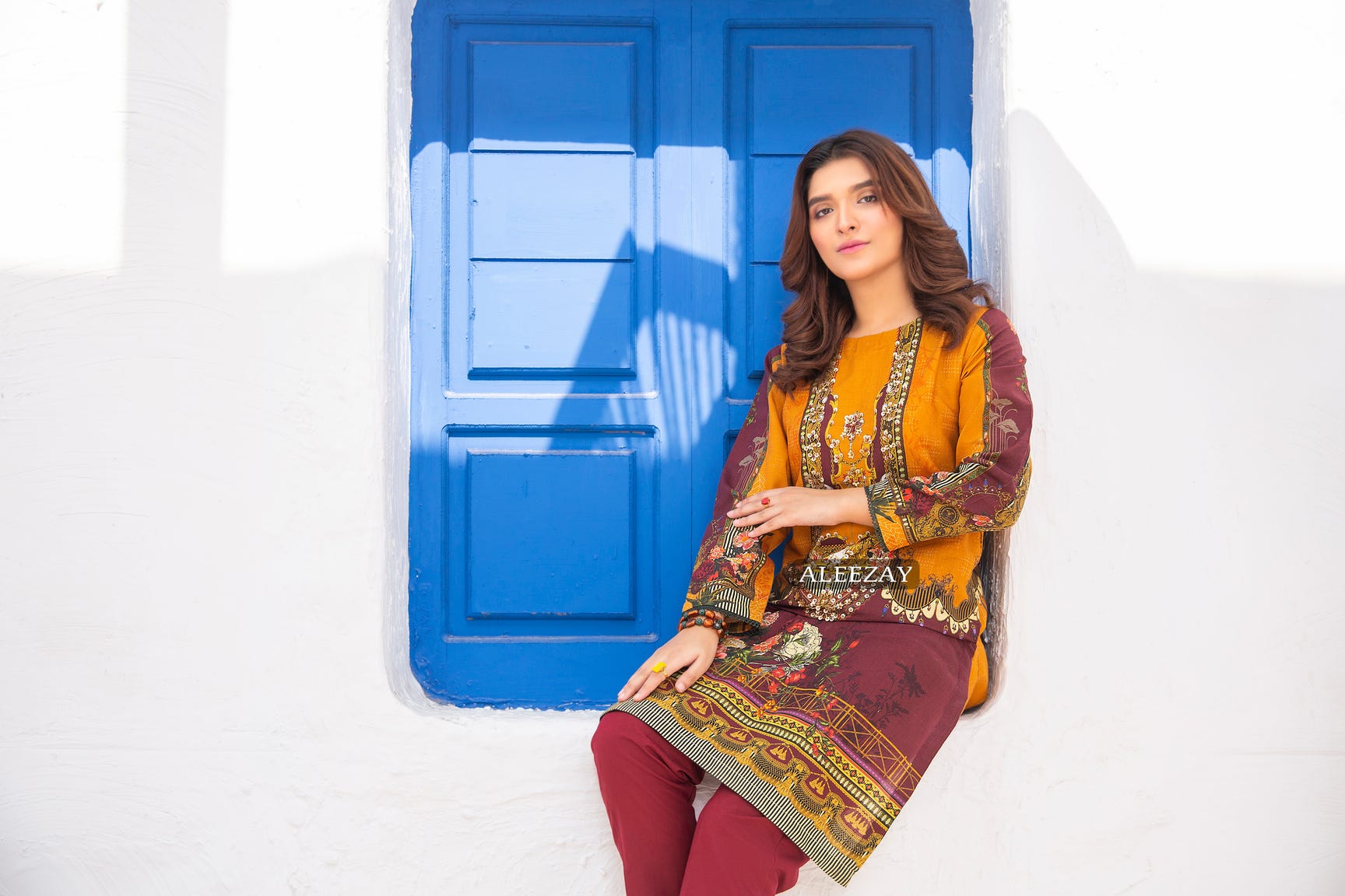 Ready to Wear 2 Pcs Dress with Handwork Details by Aleezay 03