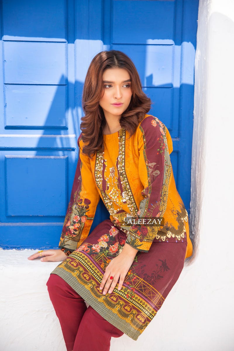 Ready to Wear 2 Pcs Dress with Handwork Details by Aleezay 03