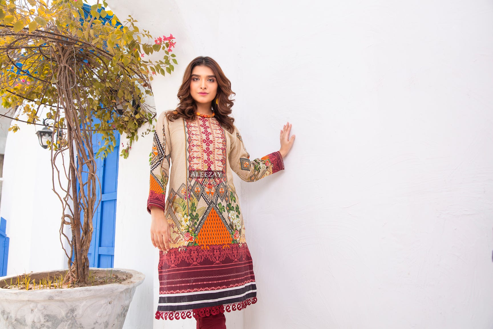 Ready to Wear 2 Pcs Dress with Handwork Details by Aleezay 07