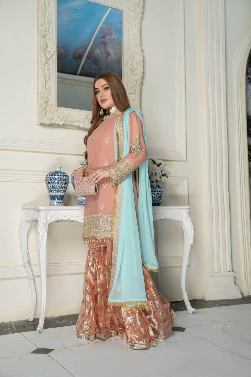 Luxury Formal Ready to Wear Emrboidered Dress by Aleezay 10