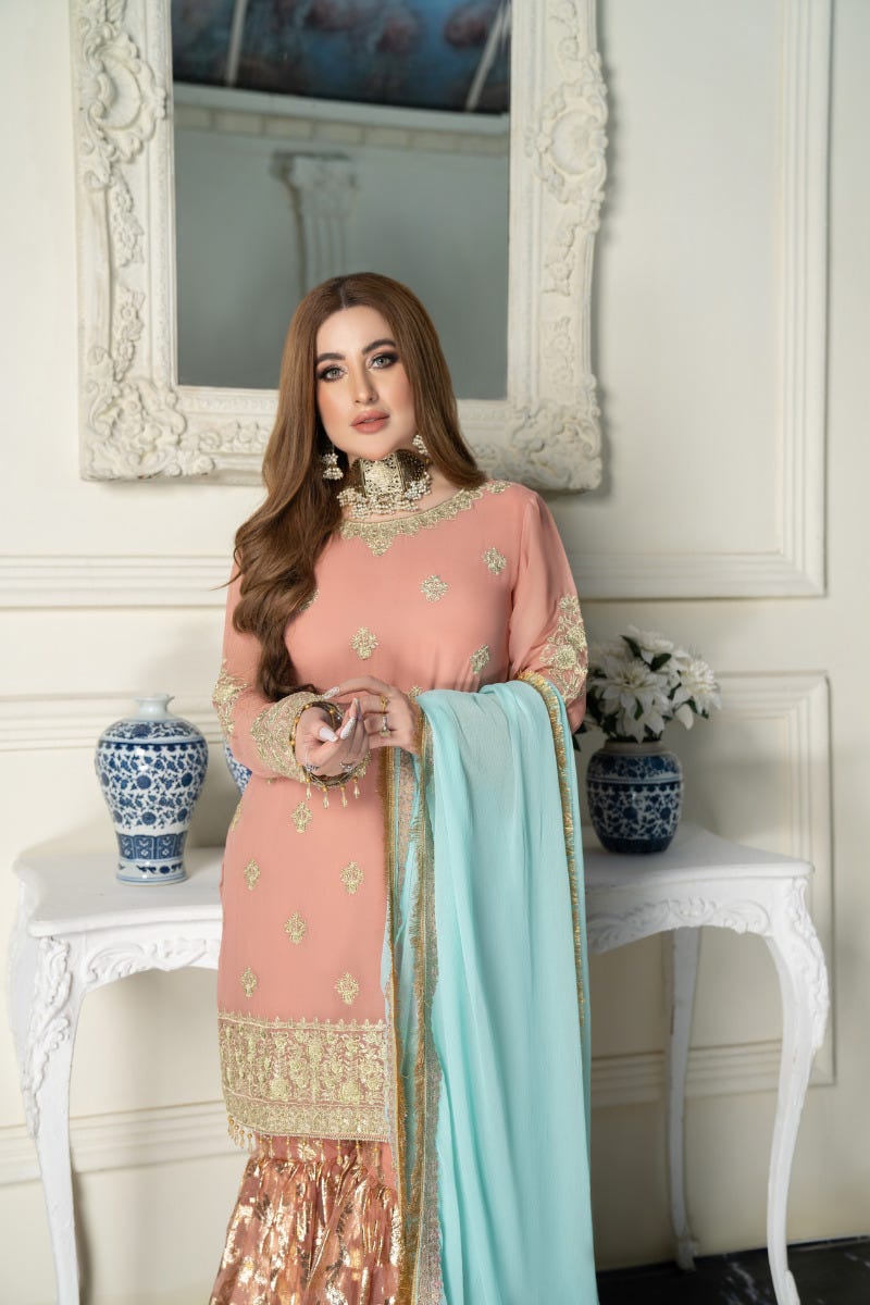 Luxury Formal Ready to Wear Emrboidered Dress by Aleezay 10