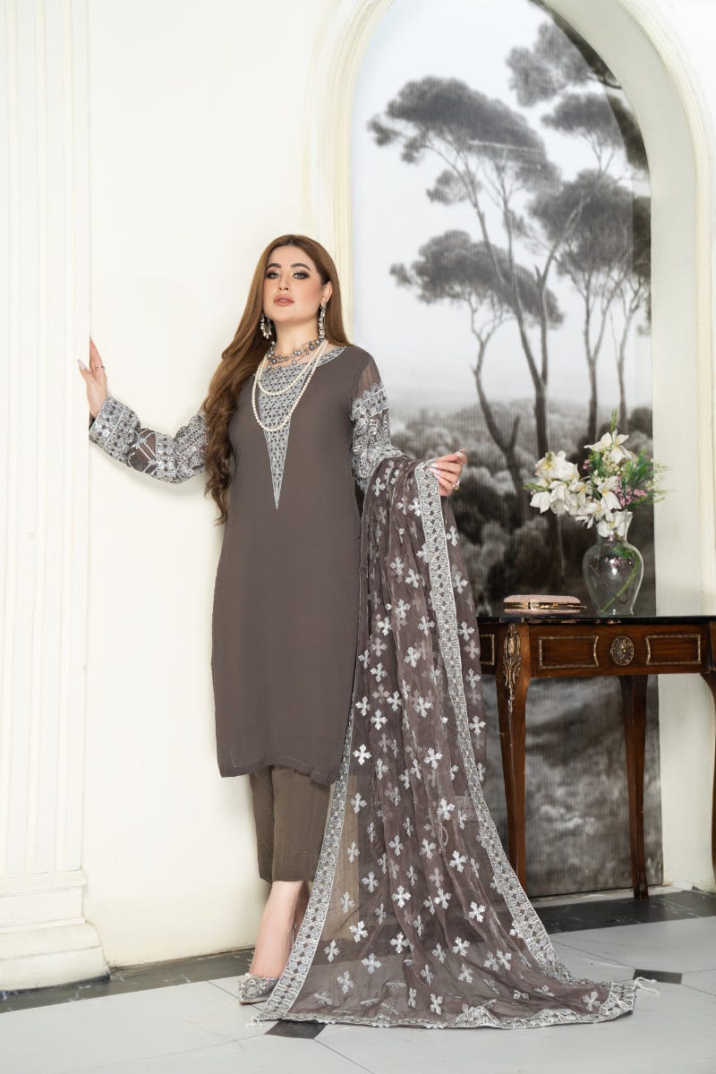 Luxury Formal Ready to Wear Emrboidered Dress by Aleezay 06