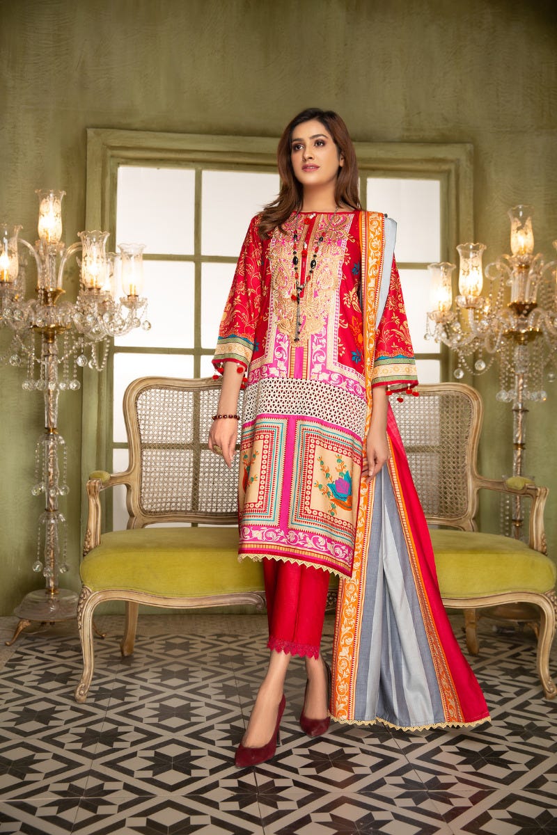 Winter Ready to Wear 3 Pcs Embroidered Dress by Aleezay 05