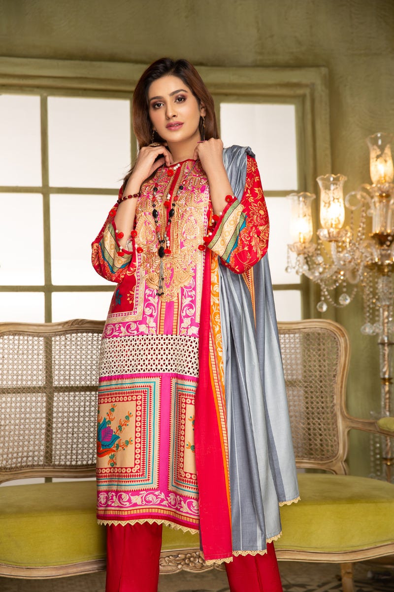 Winter Ready to Wear 3 Pcs Embroidered Dress by Aleezay 05