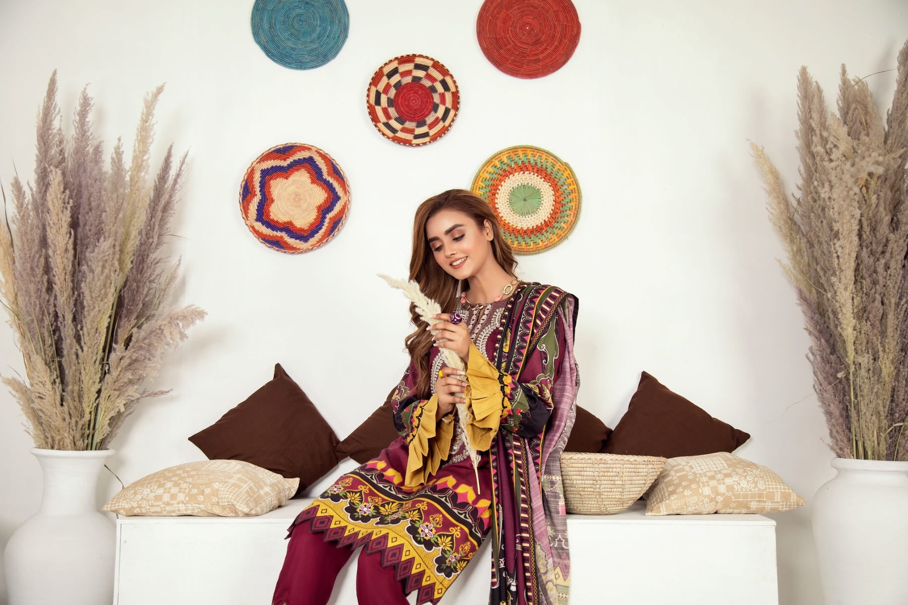 Winter Ready to Wear Embroidered Dress with Shawl by Aleezay 05