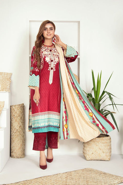 Winter Ready to Wear Embroidered Dress with Shawl by Aleezay 09