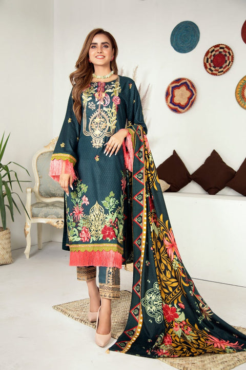 Winter Ready to Wear Embroidered Dress with Shawl by Aleezay 10