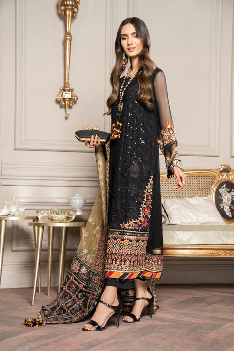 Luxury Formal Chiffon Embroidered Collection by Aleezay 08