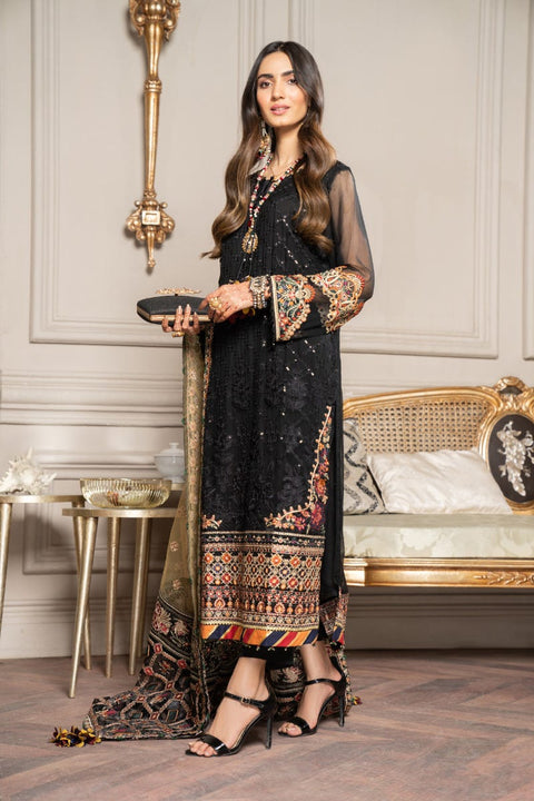 Luxury Formal Chiffon Embroidered Collection by Aleezay 08