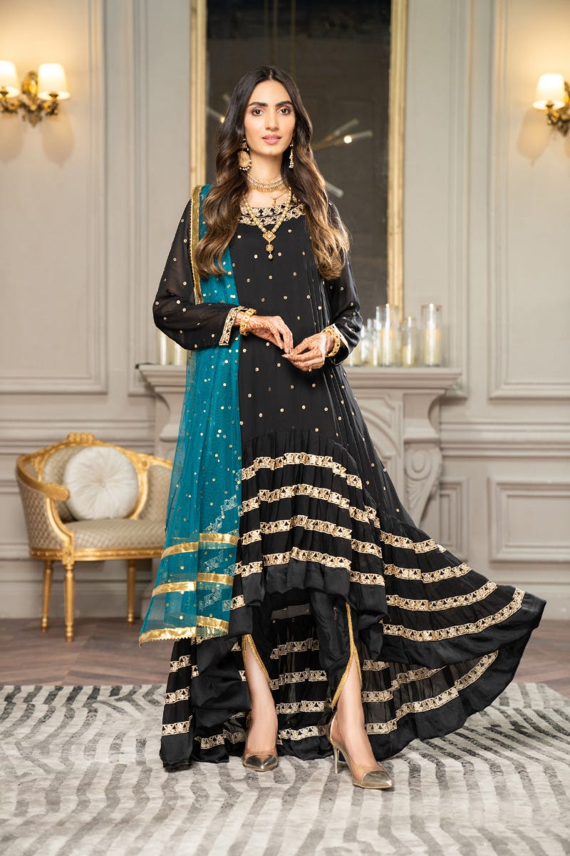 Luxury Formal Chiffon Embroidered Collection by Aleezay 03
