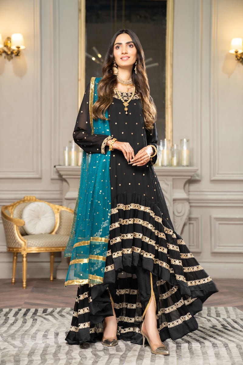 Luxury Formal Chiffon Embroidered Collection by Aleezay 03