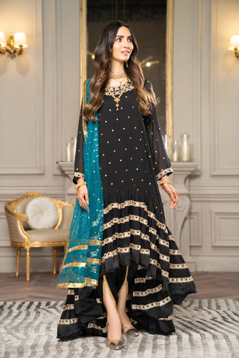 Luxury Formal Chiffon Embroidered Collection by Aleezay 03