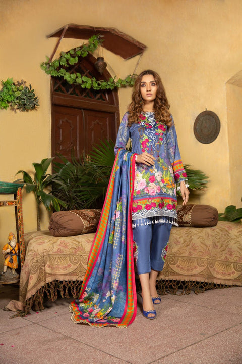 Winter Marina Embroidered 3 Pcs Dress by Arwah 04