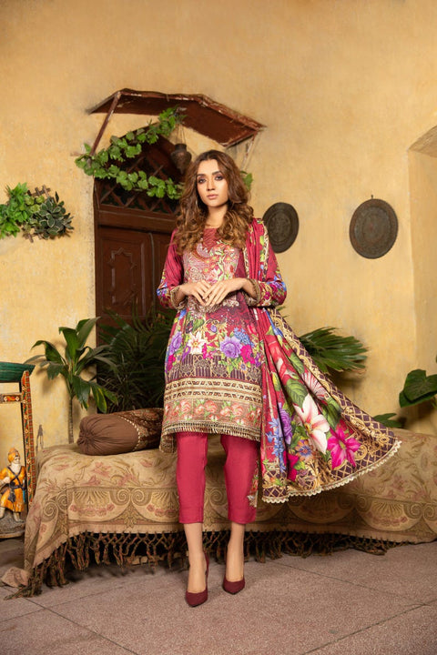 Winter Marina Embroidered 3 Pcs Dress by Arwah 03