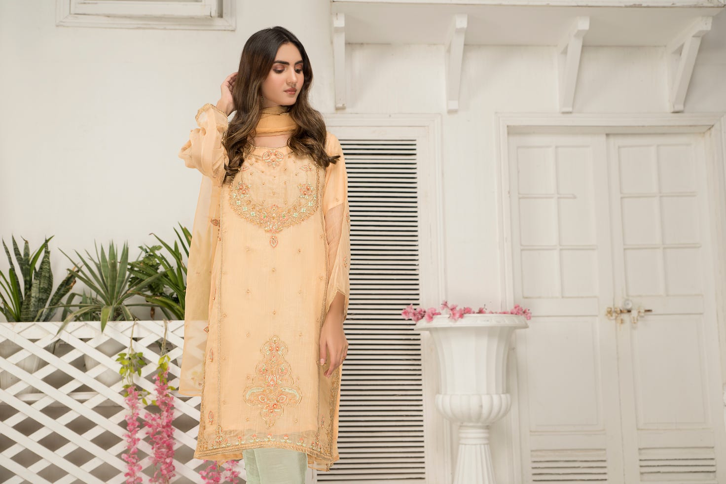 Ready to Wear 3 Pcs Semi Formal Embroidered Dress by Arwah 05