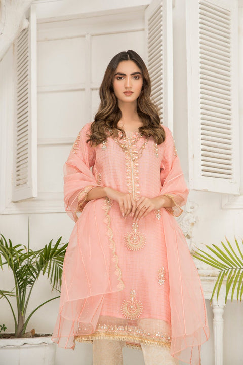 Ready to Wear 3 Pcs Semi Formal Embroidered Dress by Arwah 01