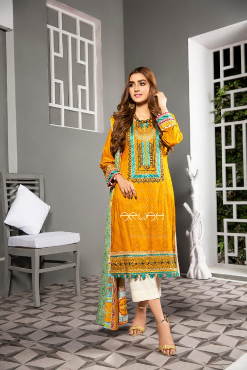 Winter Ready to Wear 3Pcs Embroidered Collection by Arwah 05
