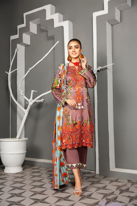 Winter Ready to Wear 3Pcs Embroidered Collection by Arwah 06