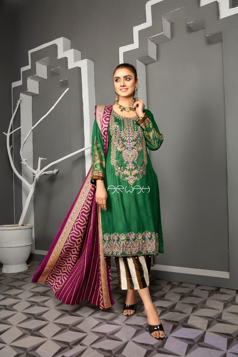 Winter Ready to Wear 3Pcs Embroidered Collection by Arwah 07