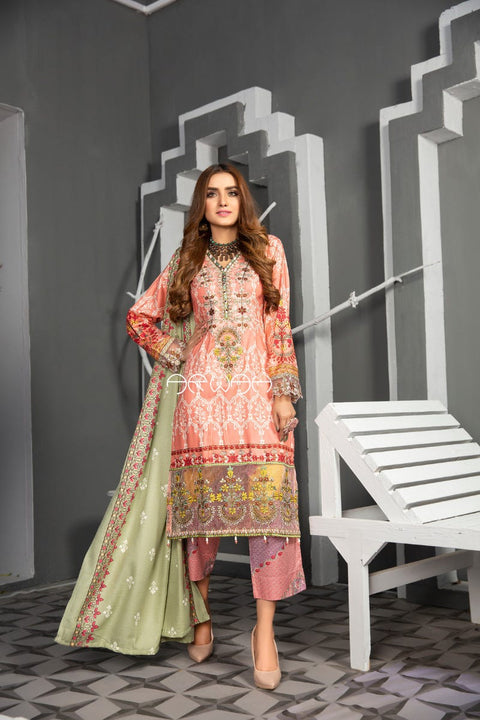 Winter Ready to Wear 3Pcs Embroidered Collection by Arwah 03
