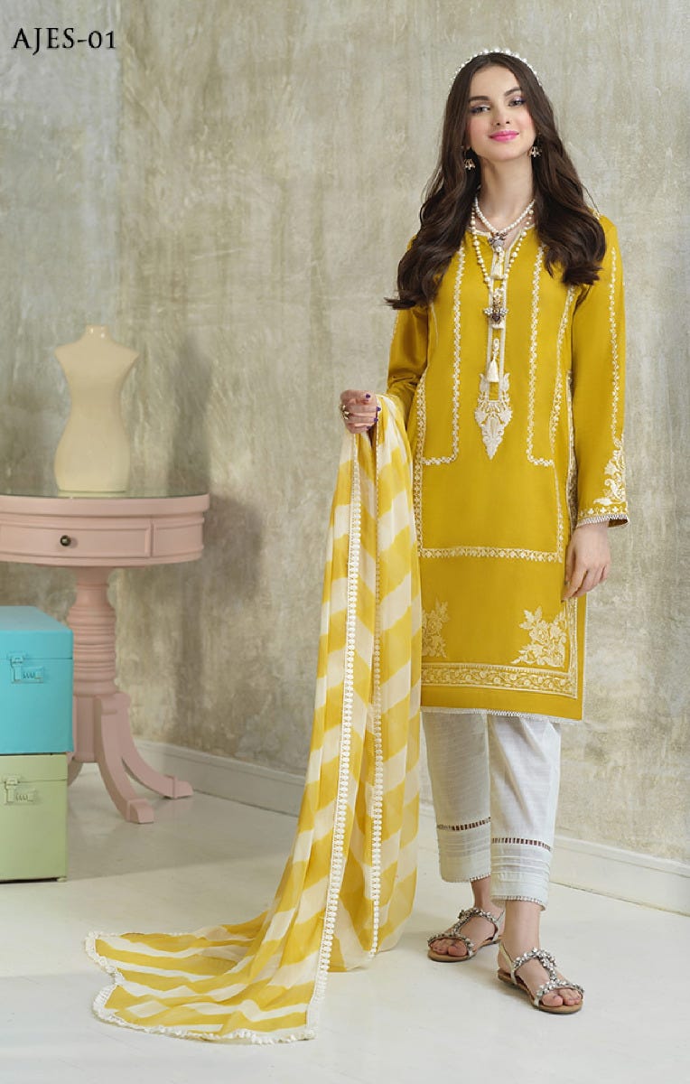 Asim Jofa Ready to Wear 3 Pcs Embroidered Lawn Collection 01
