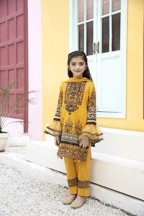 Kids Mona Ready to Wear 3 Pcs Embroidered Lawn Collection 01