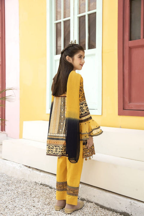 Kids Mona Ready to Wear 3 Pcs Embroidered Lawn Collection 01