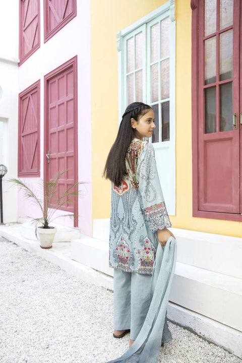 Kids Mona Ready to Wear 3 Pcs Embroidered Lawn Collection 04