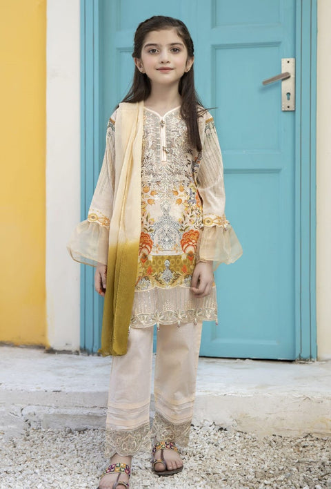 Kids Mona Ready to Wear 3 Pcs Embroidered Lawn Collection 05