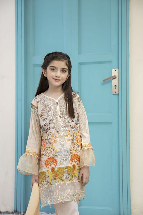 Kids Mona Ready to Wear 3 Pcs Embroidered Lawn Collection 05