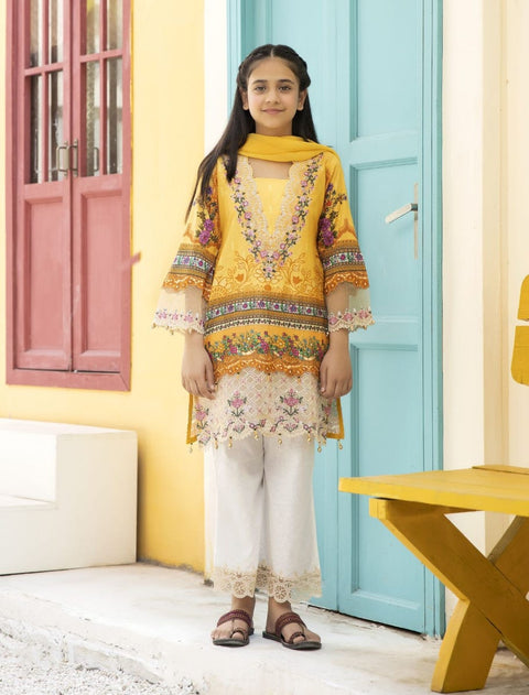 Kids Mona Ready to Wear 3 Pcs Embroidered Lawn Collection 06