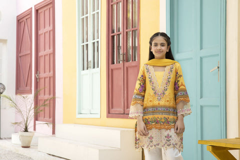 Kids Mona Ready to Wear 3 Pcs Embroidered Lawn Collection 06