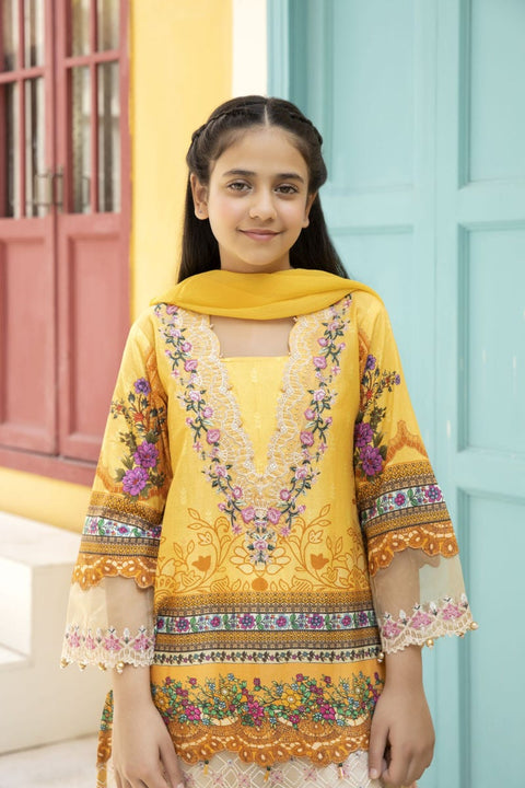 Kids Mona Ready to Wear 3 Pcs Embroidered Lawn Collection 06