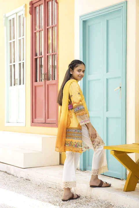 Kids Mona Ready to Wear 3 Pcs Embroidered Lawn Collection 06