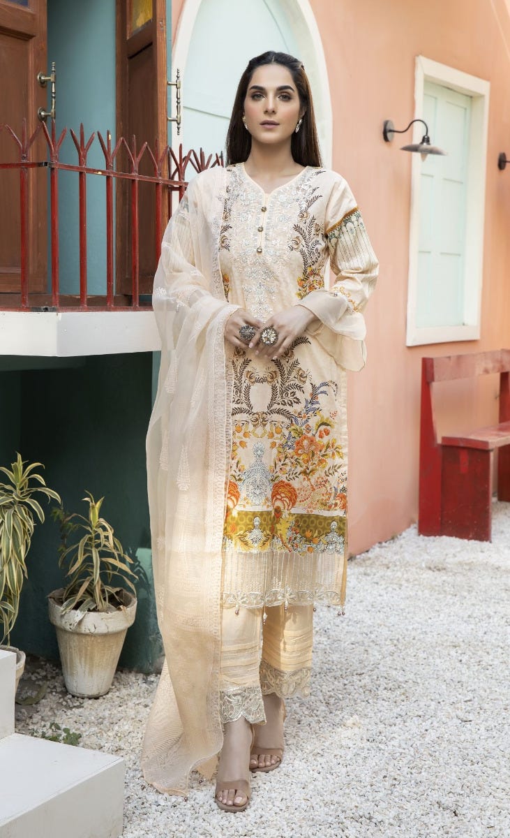 Mona Ready to Wear 3 Pcs Embroidered Lawn Collection 05