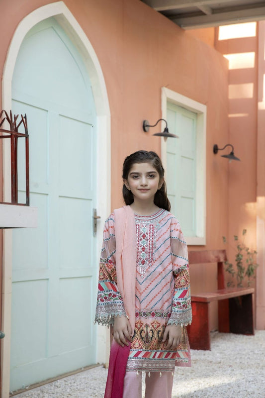 Kids Mona Ready to Wear 3 Pcs Embroidered Lawn Collection 07