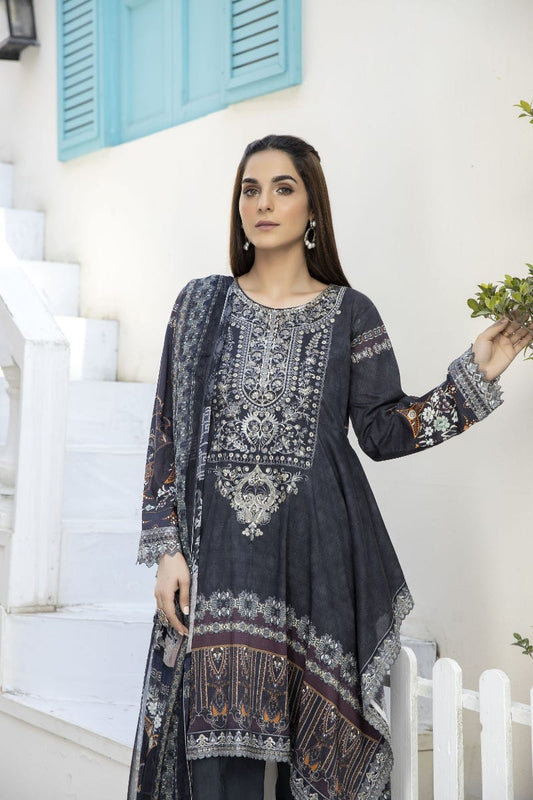 Mona Ready to Wear 3 Pcs Embroidered Lawn Collection 08