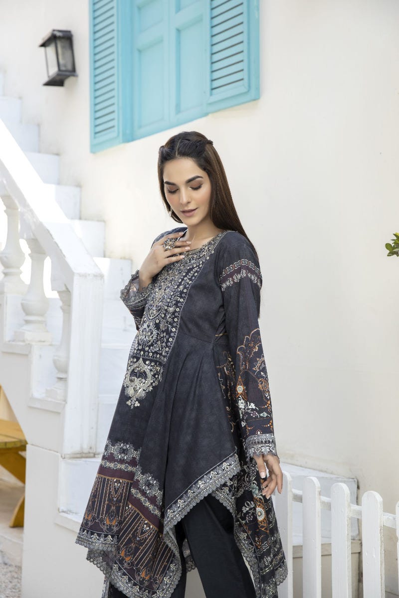 Mona Ready to Wear 3 Pcs Embroidered Lawn Collection 08