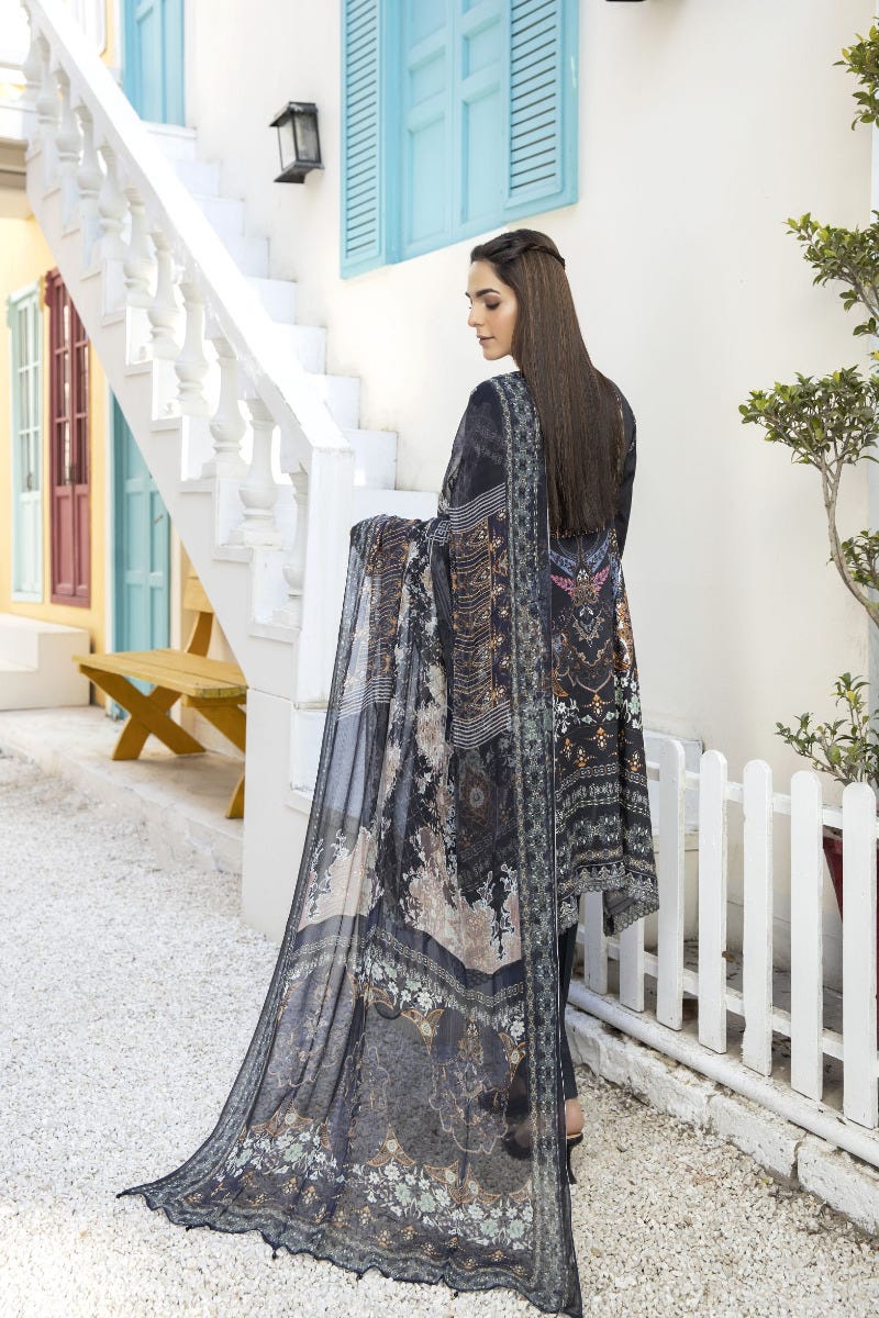 Mona Ready to Wear 3 Pcs Embroidered Lawn Collection 08