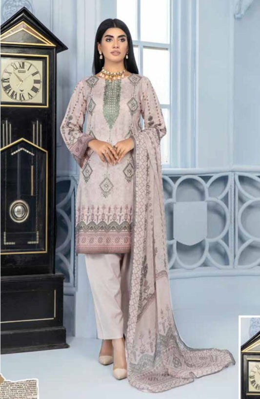 Ready to Wear 3 Pcs Embroidered Lawn with chiffon dopatta 02
