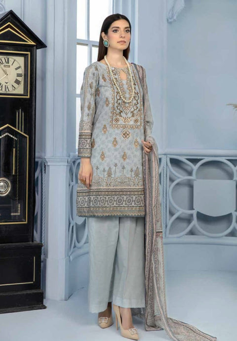 Ready to Wear 3 Pcs Embroidered Lawn with chiffon dopatta 03