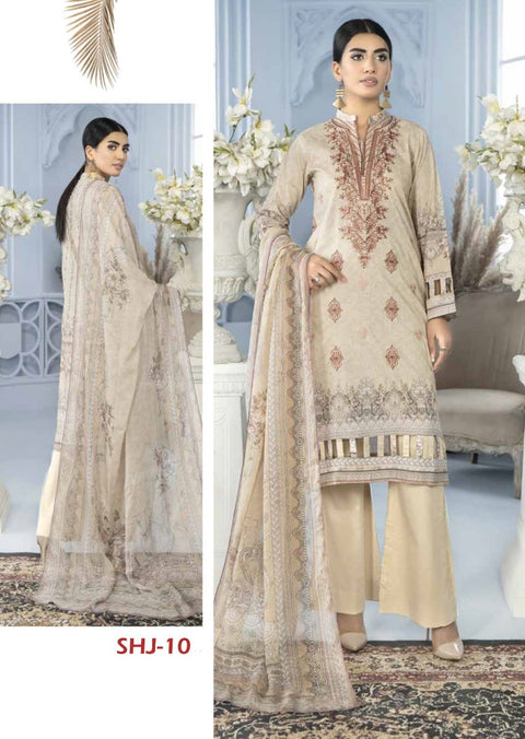 Ready to Wear 3 Pcs Embroidered Lawn with chiffon dopatta 04