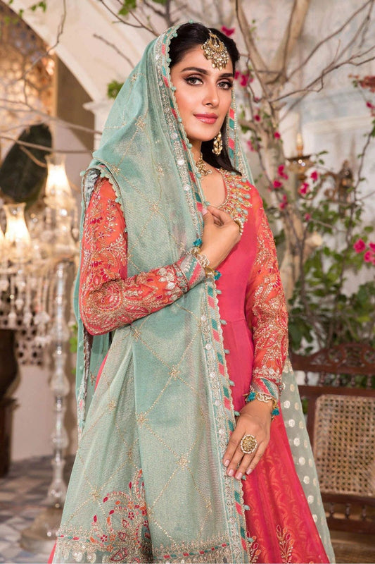 MBROIDERED  Ready to Wear Salmon Pink and Feroza BD-2402