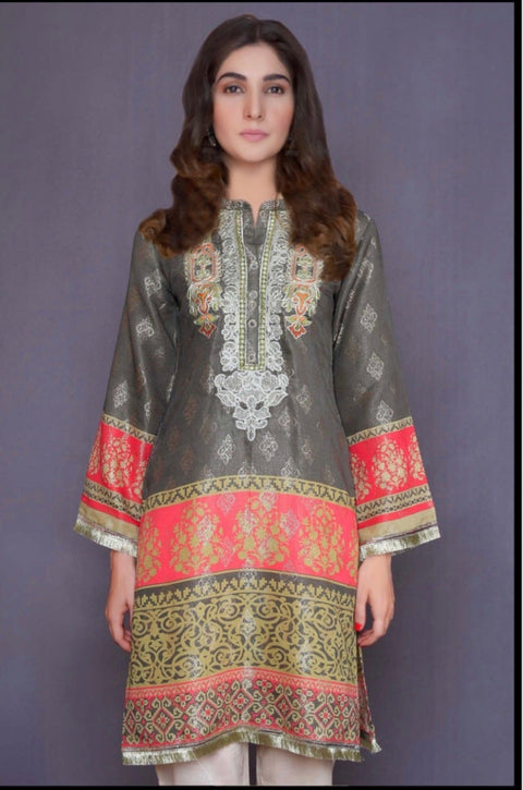 Jacquard Ready to Wear Embroidered Kurta by Simrans 02