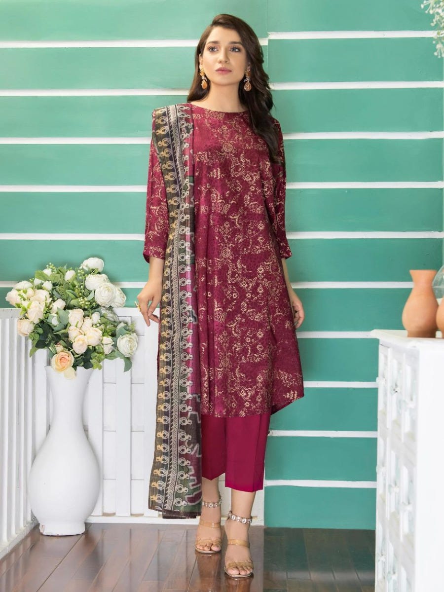 Autumn Ready to Wear Cambric 3 Pcs Dress by Limelight 35