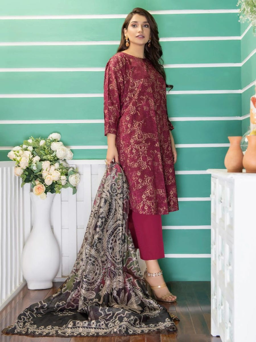 Autumn Ready to Wear Cambric 3 Pcs Dress by Limelight 35