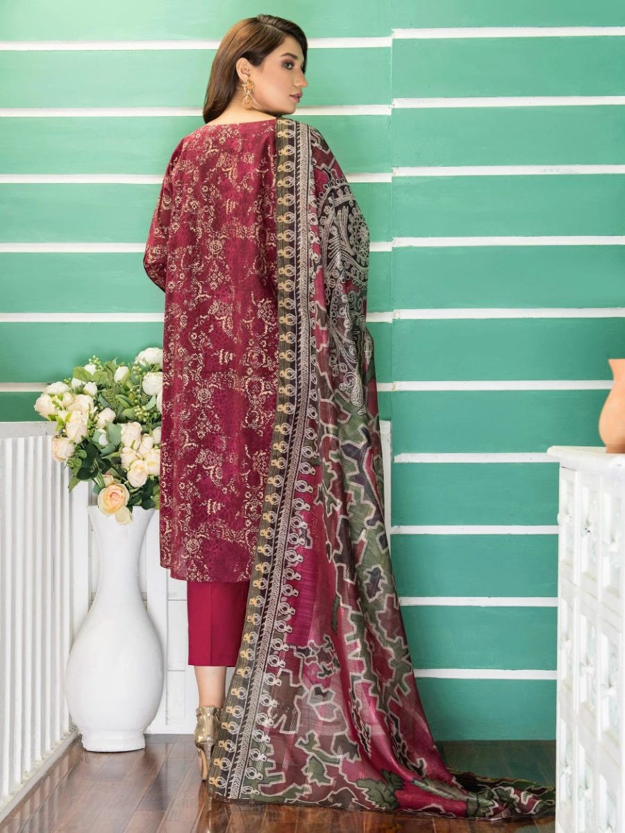 Autumn Ready to Wear Cambric 3 Pcs Dress by Limelight 35