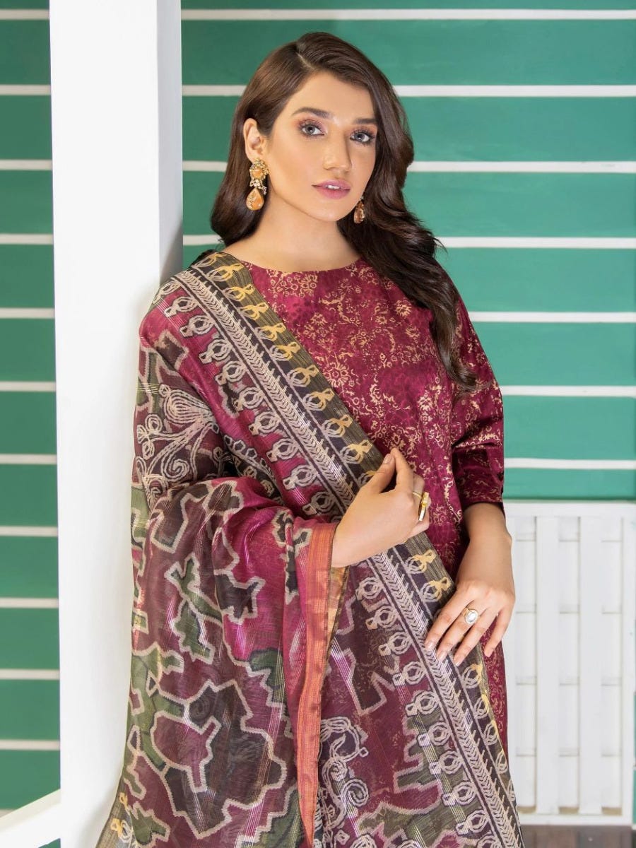 Autumn Ready to Wear Cambric 3 Pcs Dress by Limelight 35