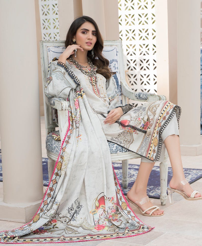 Ready to Wear Linen Embroidered Dress by Dress Code 04